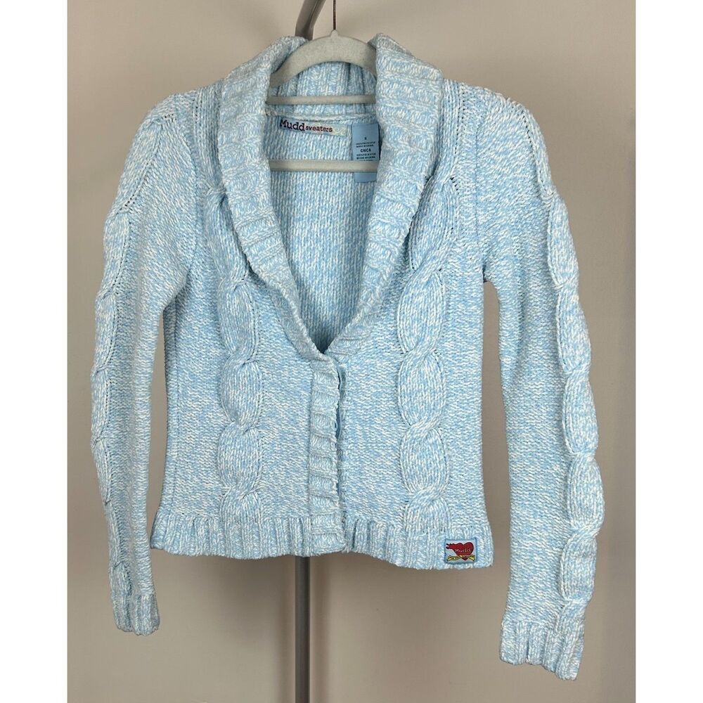 Vintage Women’s Mudd Blue Cardigan Cable Knit Y2K Size S